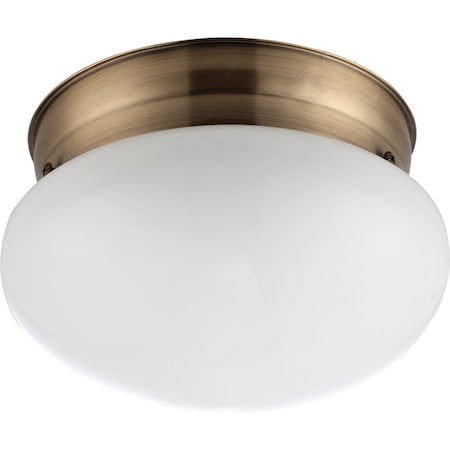 Home Impressions 7-1/2 In. Antique Brass Incandescent Flush Mount Ceiling Light Fixture IFM137AB